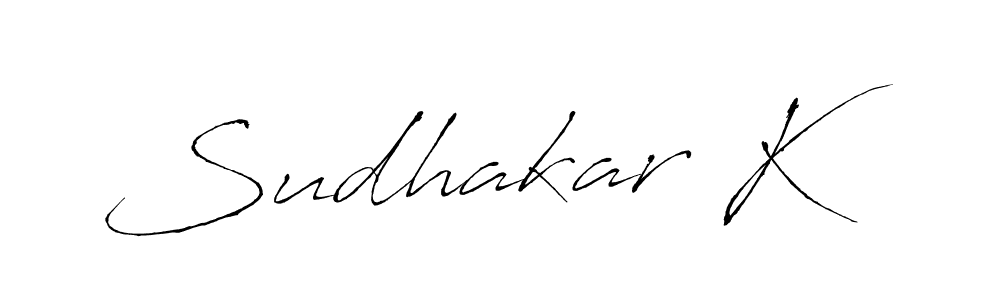 Antro_Vectra is a professional signature style that is perfect for those who want to add a touch of class to their signature. It is also a great choice for those who want to make their signature more unique. Get Sudhakar K name to fancy signature for free. Sudhakar K signature style 6 images and pictures png