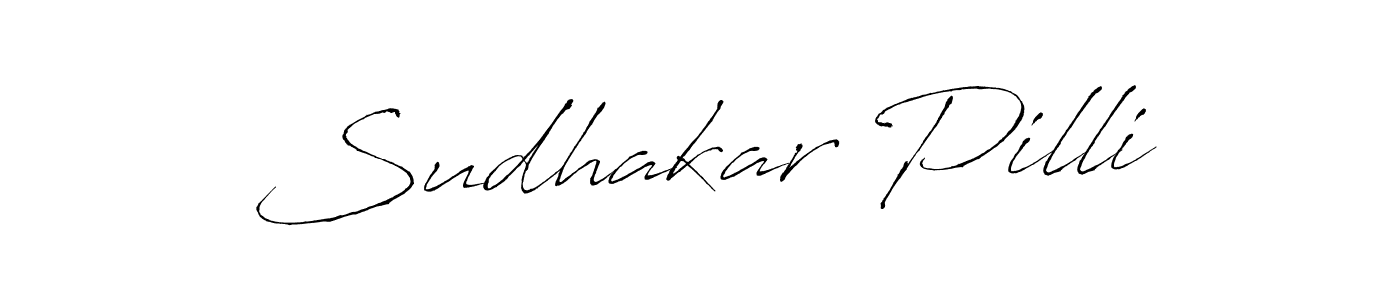 How to make Sudhakar Pilli signature? Antro_Vectra is a professional autograph style. Create handwritten signature for Sudhakar Pilli name. Sudhakar Pilli signature style 6 images and pictures png