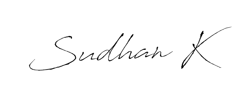Similarly Antro_Vectra is the best handwritten signature design. Signature creator online .You can use it as an online autograph creator for name Sudhan K. Sudhan K signature style 6 images and pictures png