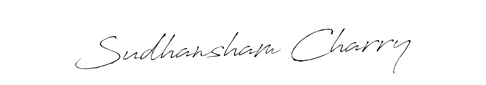 How to make Sudhansham Charry name signature. Use Antro_Vectra style for creating short signs online. This is the latest handwritten sign. Sudhansham Charry signature style 6 images and pictures png