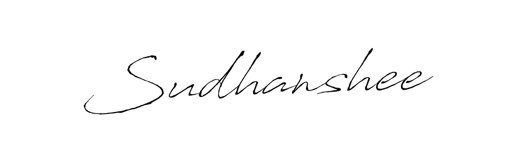 Make a beautiful signature design for name Sudhanshee. With this signature (Antro_Vectra) style, you can create a handwritten signature for free. Sudhanshee signature style 6 images and pictures png