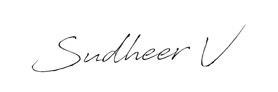 Design your own signature with our free online signature maker. With this signature software, you can create a handwritten (Antro_Vectra) signature for name Sudheer V. Sudheer V signature style 6 images and pictures png