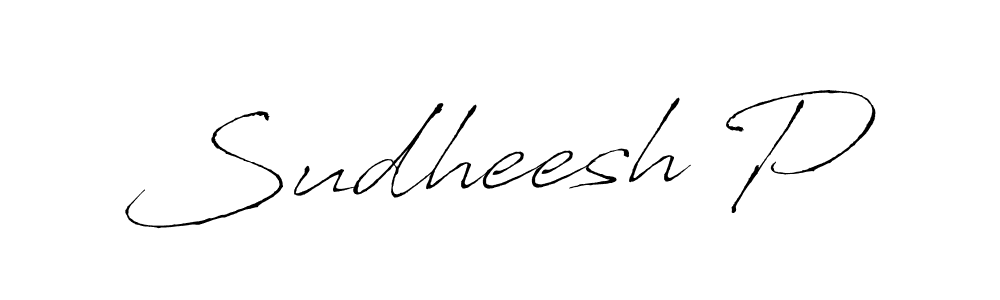 Use a signature maker to create a handwritten signature online. With this signature software, you can design (Antro_Vectra) your own signature for name Sudheesh P. Sudheesh P signature style 6 images and pictures png