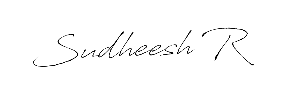 The best way (Antro_Vectra) to make a short signature is to pick only two or three words in your name. The name Sudheesh R include a total of six letters. For converting this name. Sudheesh R signature style 6 images and pictures png