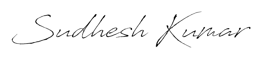 The Antro_Vectra font gives name Sudhesh Kumar a signature that looks effortless yet distinguished. Download high-res PNG instantly. Sudhesh Kumar signature style 6 images and pictures png