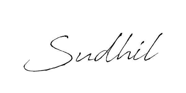 The best way (Antro_Vectra) to make a short signature is to pick only two or three words in your name. The name Sudhil include a total of six letters. For converting this name. Sudhil signature style 6 images and pictures png
