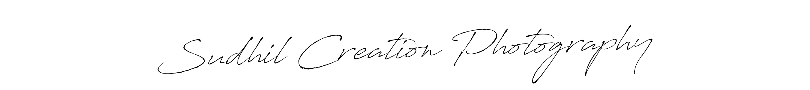 Make a beautiful signature design for name Sudhil Creation Photography. With this signature (Antro_Vectra) style, you can create a handwritten signature for free. Sudhil Creation Photography signature style 6 images and pictures png