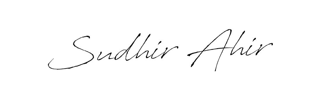 Make a beautiful signature design for name Sudhir Ahir. With this signature (Antro_Vectra) style, you can create a handwritten signature for free. Sudhir Ahir signature style 6 images and pictures png