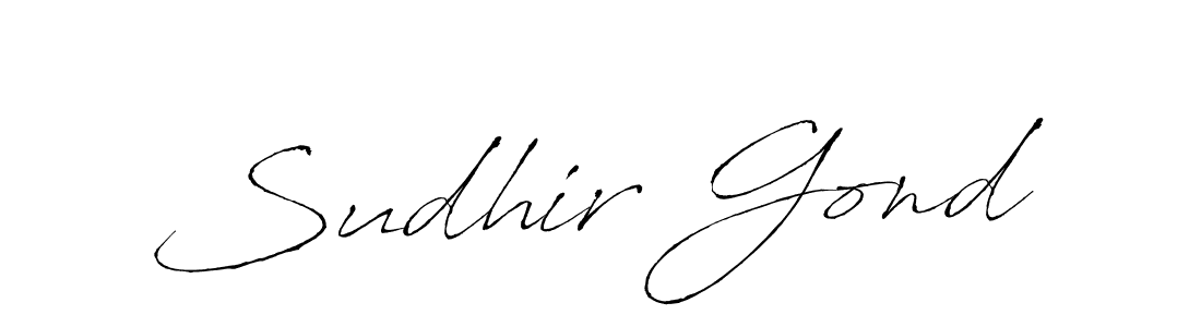 Antro_Vectra is a professional signature style that is perfect for those who want to add a touch of class to their signature. It is also a great choice for those who want to make their signature more unique. Get Sudhir Gond name to fancy signature for free. Sudhir Gond signature style 6 images and pictures png