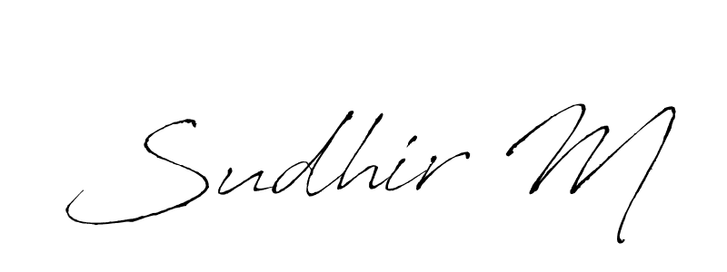 Also You can easily find your signature by using the search form. We will create Sudhir M name handwritten signature images for you free of cost using Antro_Vectra sign style. Sudhir M signature style 6 images and pictures png