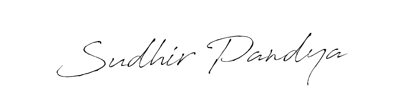 Make a beautiful signature design for name Sudhir Pandya. With this signature (Antro_Vectra) style, you can create a handwritten signature for free. Sudhir Pandya signature style 6 images and pictures png