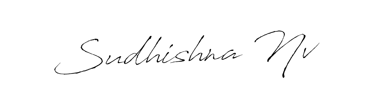 The best way (Antro_Vectra) to make a short signature is to pick only two or three words in your name. The name Sudhishna Nv include a total of six letters. For converting this name. Sudhishna Nv signature style 6 images and pictures png