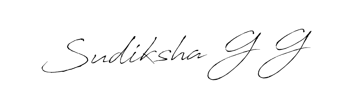 Make a beautiful signature design for name Sudiksha G G. With this signature (Antro_Vectra) style, you can create a handwritten signature for free. Sudiksha G G signature style 6 images and pictures png