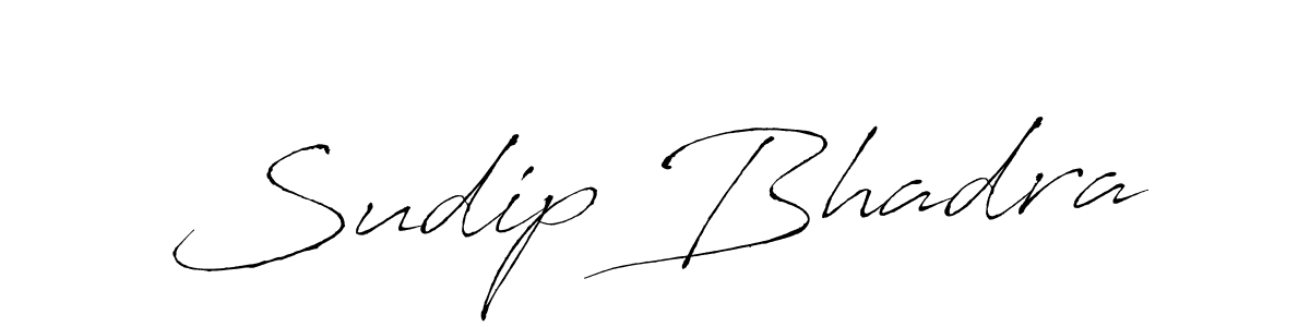How to make Sudip Bhadra name signature. Use Antro_Vectra style for creating short signs online. This is the latest handwritten sign. Sudip Bhadra signature style 6 images and pictures png