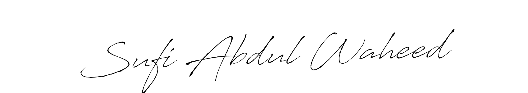 How to make Sufi Abdul Waheed name signature. Use Antro_Vectra style for creating short signs online. This is the latest handwritten sign. Sufi Abdul Waheed signature style 6 images and pictures png