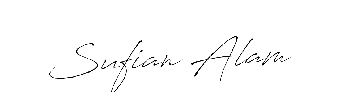 Make a beautiful signature design for name Sufian Alam. With this signature (Antro_Vectra) style, you can create a handwritten signature for free. Sufian Alam signature style 6 images and pictures png