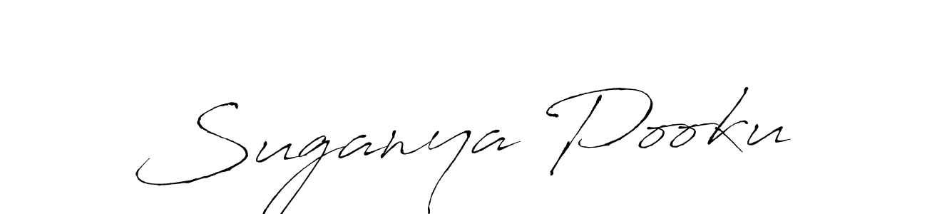 How to make Suganya Pooku name signature. Use Antro_Vectra style for creating short signs online. This is the latest handwritten sign. Suganya Pooku signature style 6 images and pictures png