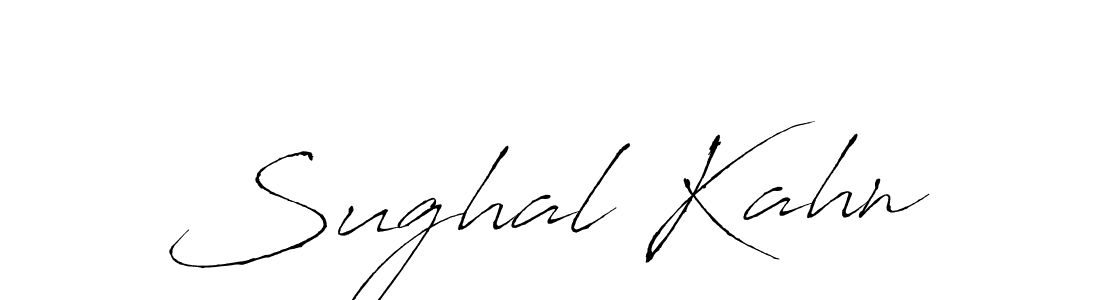 How to make Sughal Kahn name signature. Use Antro_Vectra style for creating short signs online. This is the latest handwritten sign. Sughal Kahn signature style 6 images and pictures png