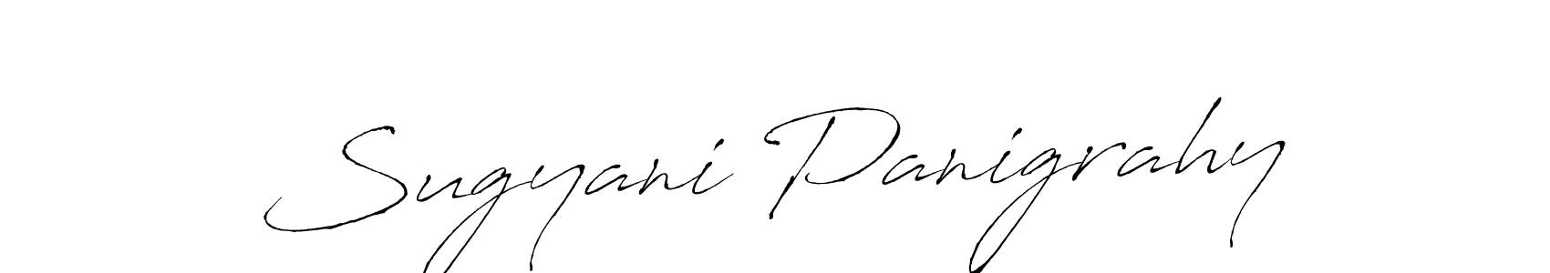 This is the best signature style for the Sugyani Panigrahy name. Also you like these signature font (Antro_Vectra). Mix name signature. Sugyani Panigrahy signature style 6 images and pictures png