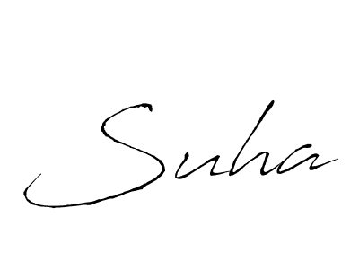 Use a signature maker to create a handwritten signature online. With this signature software, you can design (Antro_Vectra) your own signature for name Suha. Suha signature style 6 images and pictures png