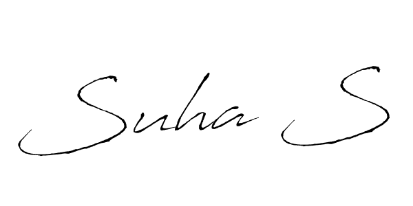 if you are searching for the best signature style for your name Suha S. so please give up your signature search. here we have designed multiple signature styles  using Antro_Vectra. Suha S signature style 6 images and pictures png