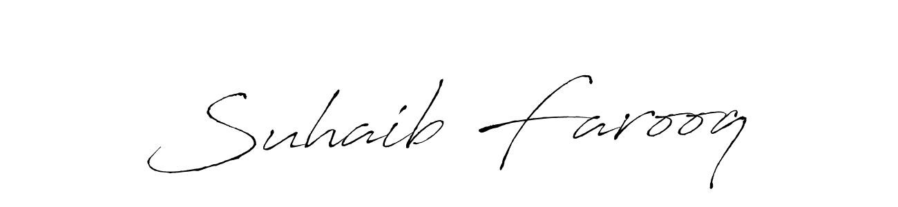 Design your own signature with our free online signature maker. With this signature software, you can create a handwritten (Antro_Vectra) signature for name Suhaib Farooq. Suhaib Farooq signature style 6 images and pictures png