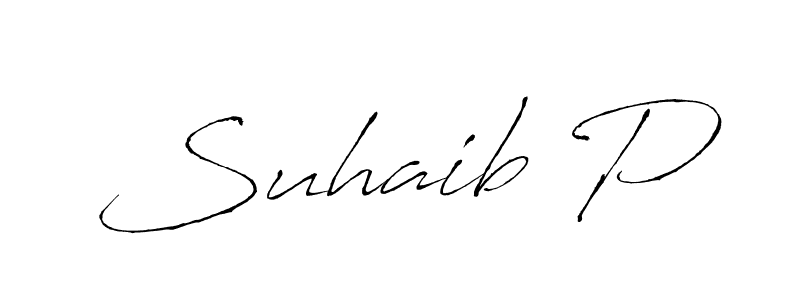 Also we have Suhaib P name is the best signature style. Create professional handwritten signature collection using Antro_Vectra autograph style. Suhaib P signature style 6 images and pictures png