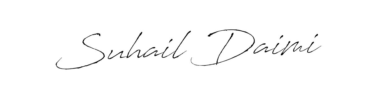 Make a beautiful signature design for name Suhail Daimi. With this signature (Antro_Vectra) style, you can create a handwritten signature for free. Suhail Daimi signature style 6 images and pictures png