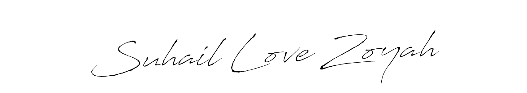 Design your own signature with our free online signature maker. With this signature software, you can create a handwritten (Antro_Vectra) signature for name Suhail Love Zoyah. Suhail Love Zoyah signature style 6 images and pictures png