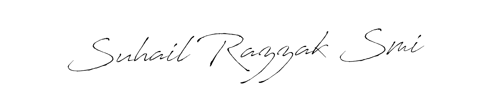 How to make Suhail Razzak Smi signature? Antro_Vectra is a professional autograph style. Create handwritten signature for Suhail Razzak Smi name. Suhail Razzak Smi signature style 6 images and pictures png