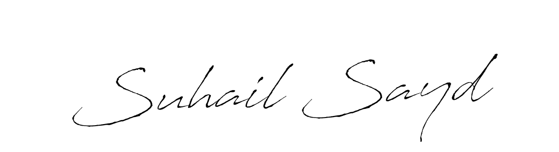 The best way (Antro_Vectra) to make a short signature is to pick only two or three words in your name. The name Suhail Sayd include a total of six letters. For converting this name. Suhail Sayd signature style 6 images and pictures png