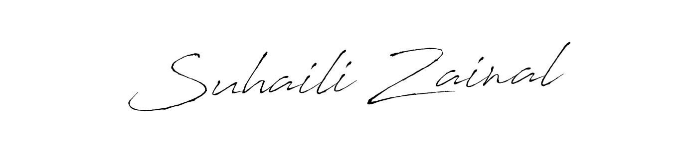 if you are searching for the best signature style for your name Suhaili Zainal. so please give up your signature search. here we have designed multiple signature styles  using Antro_Vectra. Suhaili Zainal signature style 6 images and pictures png