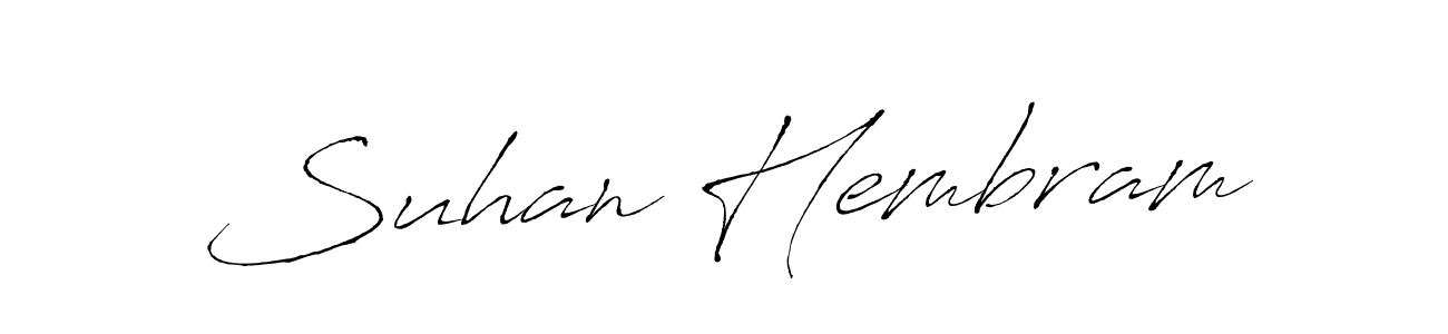 Create a beautiful signature design for name Suhan Hembram. With this signature (Antro_Vectra) fonts, you can make a handwritten signature for free. Suhan Hembram signature style 6 images and pictures png