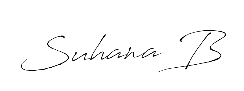 Make a beautiful signature design for name Suhana B. With this signature (Antro_Vectra) style, you can create a handwritten signature for free. Suhana B signature style 6 images and pictures png