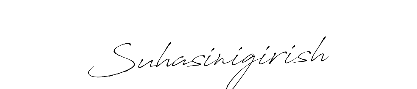 The best way (Antro_Vectra) to make a short signature is to pick only two or three words in your name. The name Suhasinigirish include a total of six letters. For converting this name. Suhasinigirish signature style 6 images and pictures png