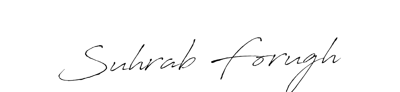 Suhrab Forugh stylish signature style. Best Handwritten Sign (Antro_Vectra) for my name. Handwritten Signature Collection Ideas for my name Suhrab Forugh. Suhrab Forugh signature style 6 images and pictures png