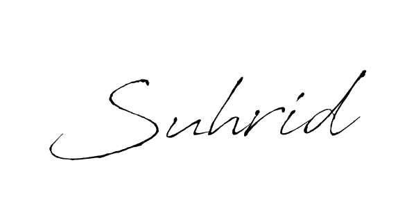 Use a signature maker to create a handwritten signature online. With this signature software, you can design (Antro_Vectra) your own signature for name Suhrid. Suhrid signature style 6 images and pictures png