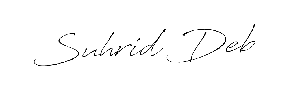 Make a beautiful signature design for name Suhrid Deb. With this signature (Antro_Vectra) style, you can create a handwritten signature for free. Suhrid Deb signature style 6 images and pictures png