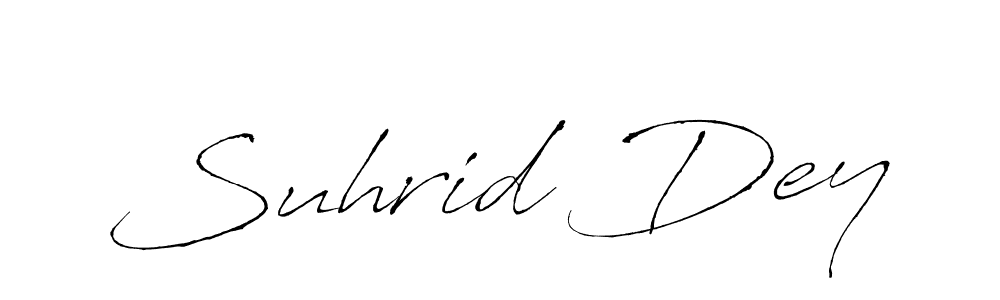 Design your own signature with our free online signature maker. With this signature software, you can create a handwritten (Antro_Vectra) signature for name Suhrid Dey. Suhrid Dey signature style 6 images and pictures png