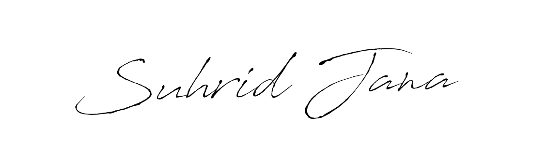 Similarly Antro_Vectra is the best handwritten signature design. Signature creator online .You can use it as an online autograph creator for name Suhrid Jana. Suhrid Jana signature style 6 images and pictures png