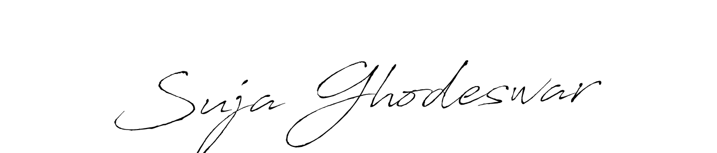 Antro_Vectra is a professional signature style that is perfect for those who want to add a touch of class to their signature. It is also a great choice for those who want to make their signature more unique. Get Suja Ghodeswar name to fancy signature for free. Suja Ghodeswar signature style 6 images and pictures png