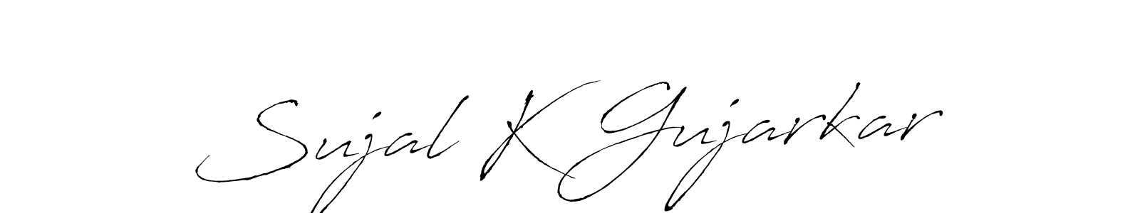 The best way (Antro_Vectra) to make a short signature is to pick only two or three words in your name. The name Sujal K Gujarkar include a total of six letters. For converting this name. Sujal K Gujarkar signature style 6 images and pictures png