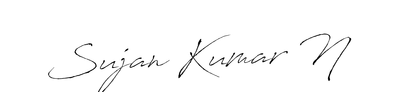 You should practise on your own different ways (Antro_Vectra) to write your name (Sujan Kumar N) in signature. don't let someone else do it for you. Sujan Kumar N signature style 6 images and pictures png