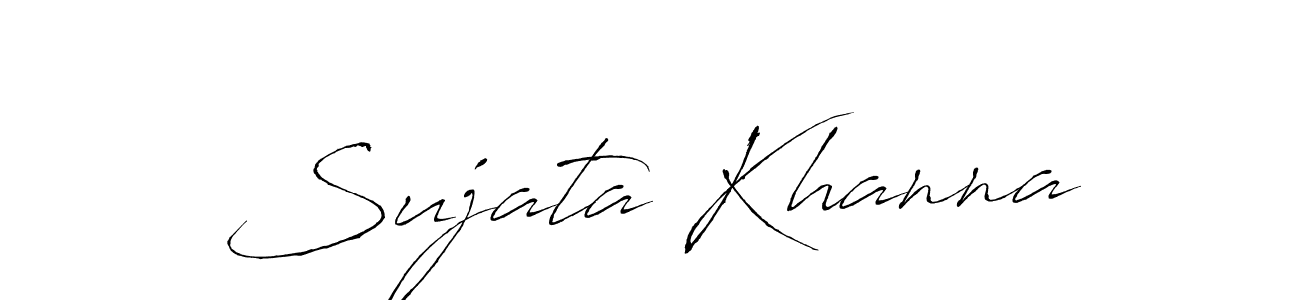 You should practise on your own different ways (Antro_Vectra) to write your name (Sujata Khanna) in signature. don't let someone else do it for you. Sujata Khanna signature style 6 images and pictures png