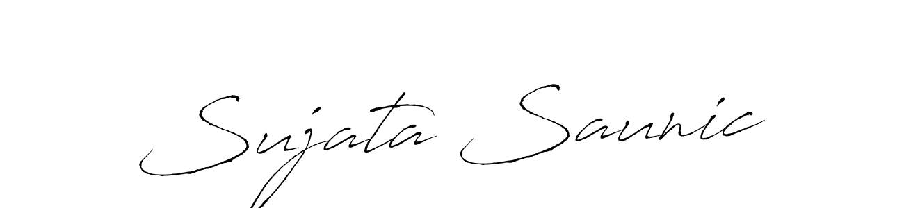 Create a beautiful signature design for name Sujata Saunic. With this signature (Antro_Vectra) fonts, you can make a handwritten signature for free. Sujata Saunic signature style 6 images and pictures png