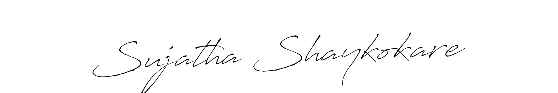 How to make Sujatha Shaykokare name signature. Use Antro_Vectra style for creating short signs online. This is the latest handwritten sign. Sujatha Shaykokare signature style 6 images and pictures png