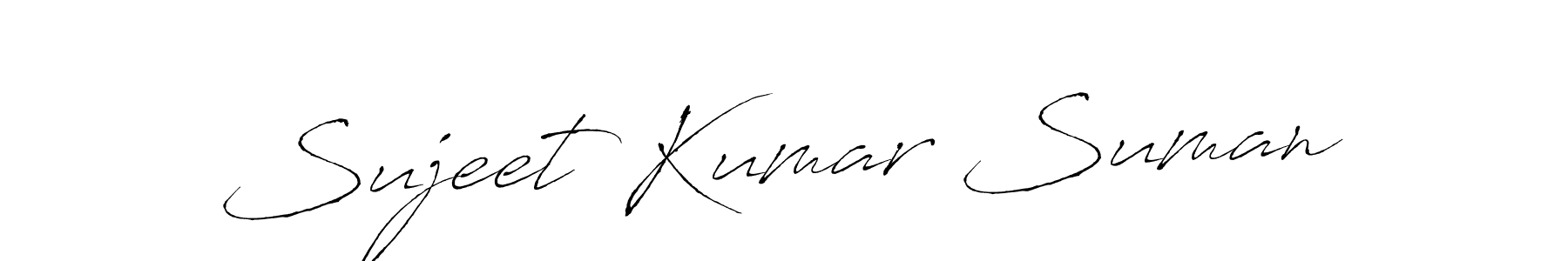 How to make Sujeet Kumar Suman name signature. Use Antro_Vectra style for creating short signs online. This is the latest handwritten sign. Sujeet Kumar Suman signature style 6 images and pictures png