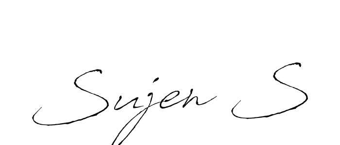 Use a signature maker to create a handwritten signature online. With this signature software, you can design (Antro_Vectra) your own signature for name Sujen S. Sujen S signature style 6 images and pictures png