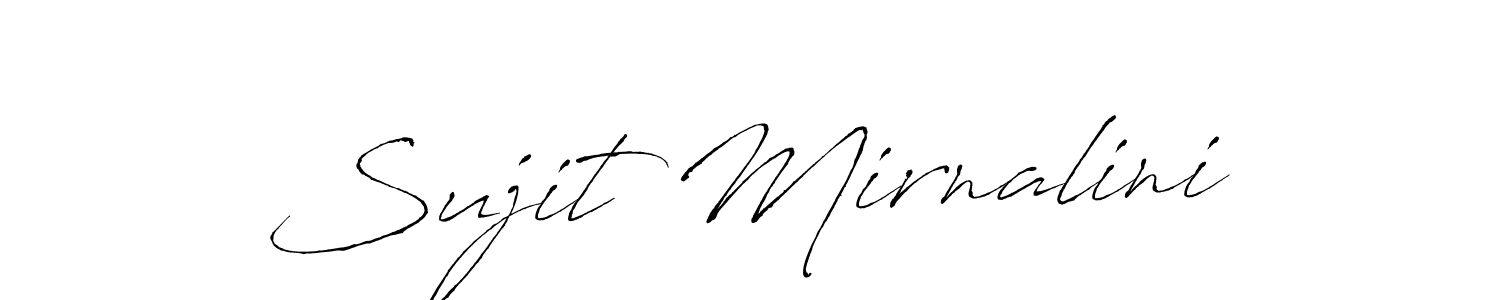 How to make Sujit Mirnalini name signature. Use Antro_Vectra style for creating short signs online. This is the latest handwritten sign. Sujit Mirnalini signature style 6 images and pictures png