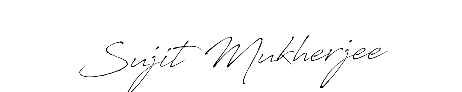 How to make Sujit Mukherjee name signature. Use Antro_Vectra style for creating short signs online. This is the latest handwritten sign. Sujit Mukherjee signature style 6 images and pictures png